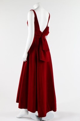 Lot 85 - A Fontana Sisters burgundy velvet evening gown,...