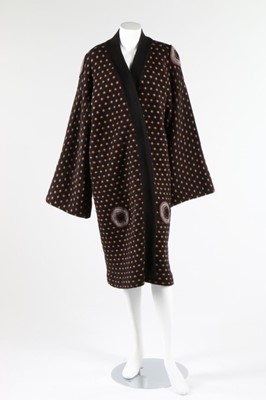 Lot 97 - A Bill Gibb 'piano key' knitted kimono coat,...