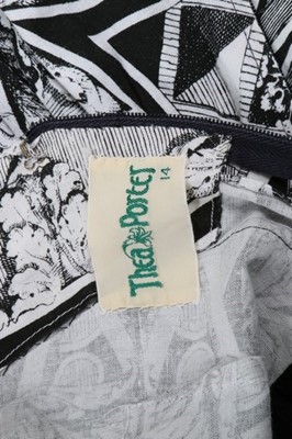 Lot 101 - A Thea Porter black and white printed cotton...