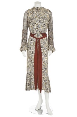 Lot 161 - A lamevening gown, 1930s, unlabelled, the...