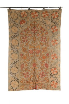 Lot 477 - An embroidered suzani, Central Asian, probably...