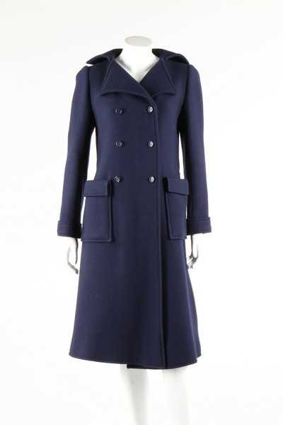 Lot 104 - A Courreges navy wool coat, early 1970s,...