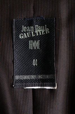 Lot 105 - A Jean Paul Gaultier black satin and brown pin-...