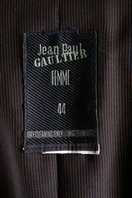 Lot 105 - A Jean Paul Gaultier black satin and brown pin-...