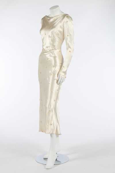 Lot 114 - Two 1930s bias cut bridal gowns, one beaded...