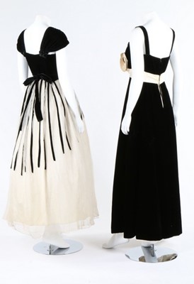 Lot 115 - Black and white evening gowns, including a...