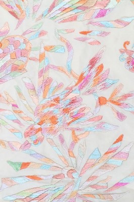 Lot 126 - A printed green crepe kimono style jacket with...