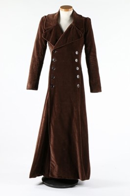 Lot 167 - A rare Biba man's brown velvet maxi coat, late...