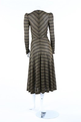 Lot 144 - A Biba black and gold striped lurex dress,...