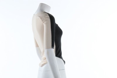 Lot 144 - A Biba black and gold striped lurex dress,...