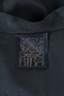 Lot 144 - A Biba black and gold striped lurex dress,...