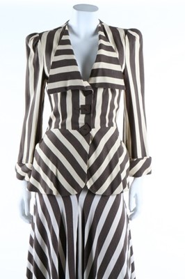 Lot 146 - A Biba striped viyella jacket and skirt, early...