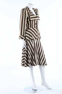 Lot 146 - A Biba striped viyella jacket and skirt, early...