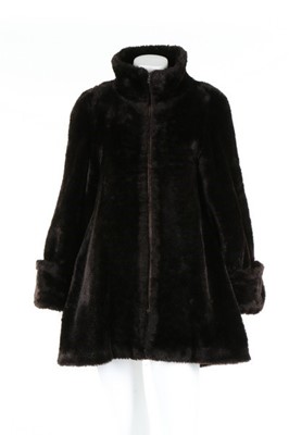 Lot 147 - A Biba brown faux fur jacket, early 1970s,...