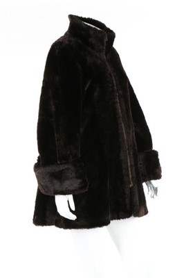 Lot 147 - A Biba brown faux fur jacket, early 1970s,...