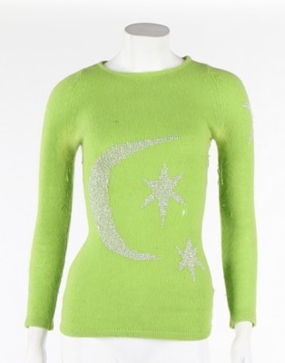Lot 148 - A Biba acid-green jersey trouser suit, early...
