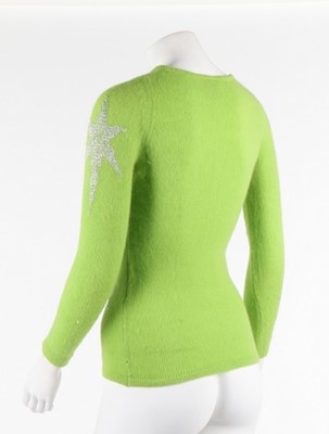 Lot 148 - A Biba acid-green jersey trouser suit, early...