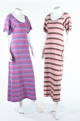 Lot 149 - A Biba pink and silver lurex halter-neck dress...