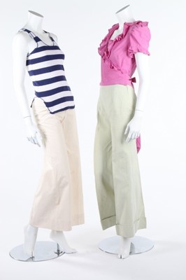 Lot 149 - A Biba pink and silver lurex halter-neck dress...