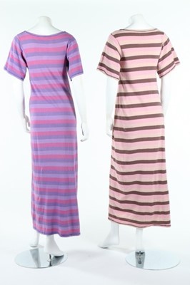 Lot 149 - A Biba pink and silver lurex halter-neck dress...