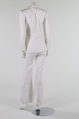 Lot 150 - A Biba white cotton trouser suit, early 1970s,...