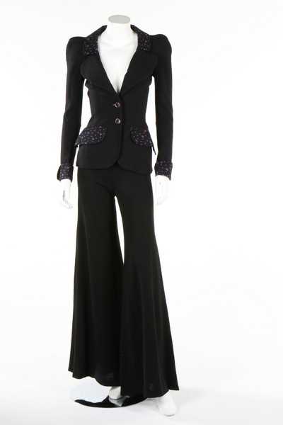 Lot 151 - A Biba black jersey and floral cotton print...