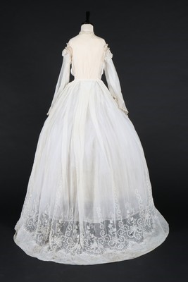 Lot 394 - A whiteworked muslin dress, circa 1860, the...