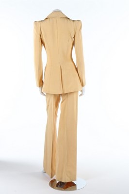 Lot 152 - A Biba apricot grosgrain silk trouser suit,...