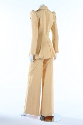 Lot 152 - A Biba apricot grosgrain silk trouser suit,...