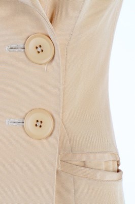 Lot 152 - A Biba apricot grosgrain silk trouser suit,...