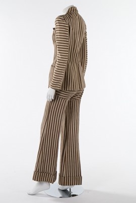 Lot 154 - A Biba brown and white striped cotton canvas...