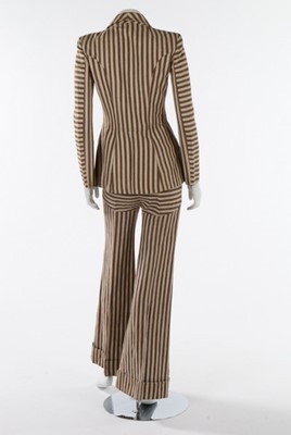 Lot 154 - A Biba brown and white striped cotton canvas...