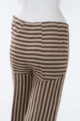 Lot 154 - A Biba brown and white striped cotton canvas...