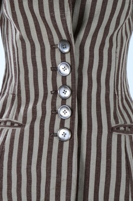 Lot 154 - A Biba brown and white striped cotton canvas...