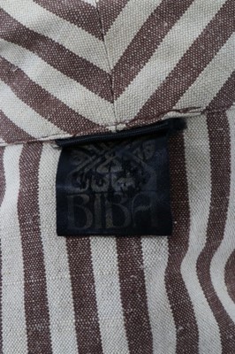 Lot 154 - A Biba brown and white striped cotton canvas...