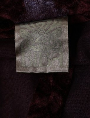 Lot 157 - A Biba brown crushed velvet wrap-over dress,...