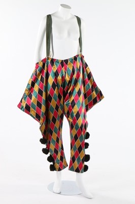 Lot 182 - Printed satin Harlequin and Columbine...