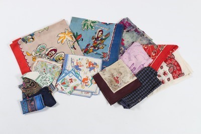 Lot 188 - A good group of scarves and handkerchiefs,...