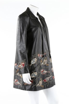 Lot 197 - A John Bates black leather jacket embroidered...