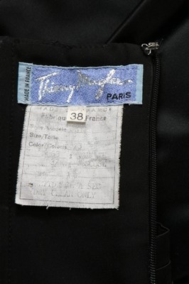 Lot 201 - A Thierry Mugler black satin cocktail dress,...