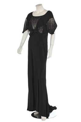 Lot 256 - Two good bias-cut black evening dresses,...