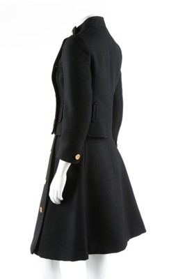 Lot 202 - A Courreges black wool suit, circa 1969, Paris...