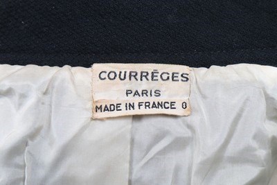 Lot 202 - A Courreges black wool suit, circa 1969, Paris...