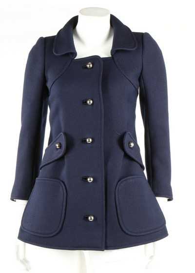Lot 203 - A Courreges navy wool jacket, late 1960s,...