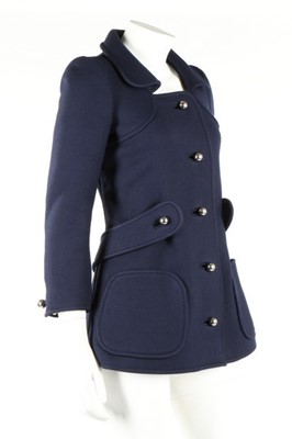 Lot 203 - A Courreges navy wool jacket, late 1960s,...