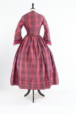 Lot 208 - A tartan taffeta gown with day and evening...