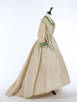 Lot 210 - A pale blue silk gown with day and evening...