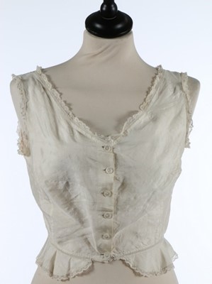 Lot 213 - A brown moire dress, circa 1890, comprising...