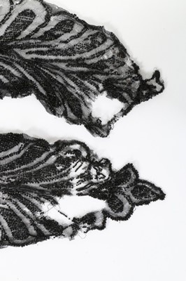 Lot 215 - A Paquin black beaded tulle flapper dress,...