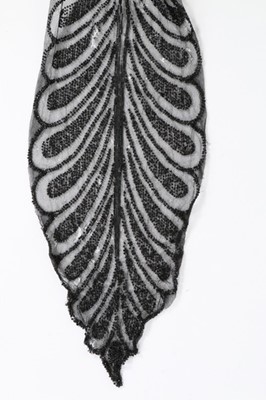 Lot 215 - A Paquin black beaded tulle flapper dress,...